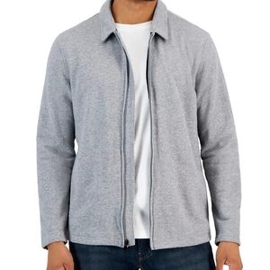 Alfani XXL Knit Full Zip  Jacket Sweater Cement Grey Heather Oeko Tex NWT